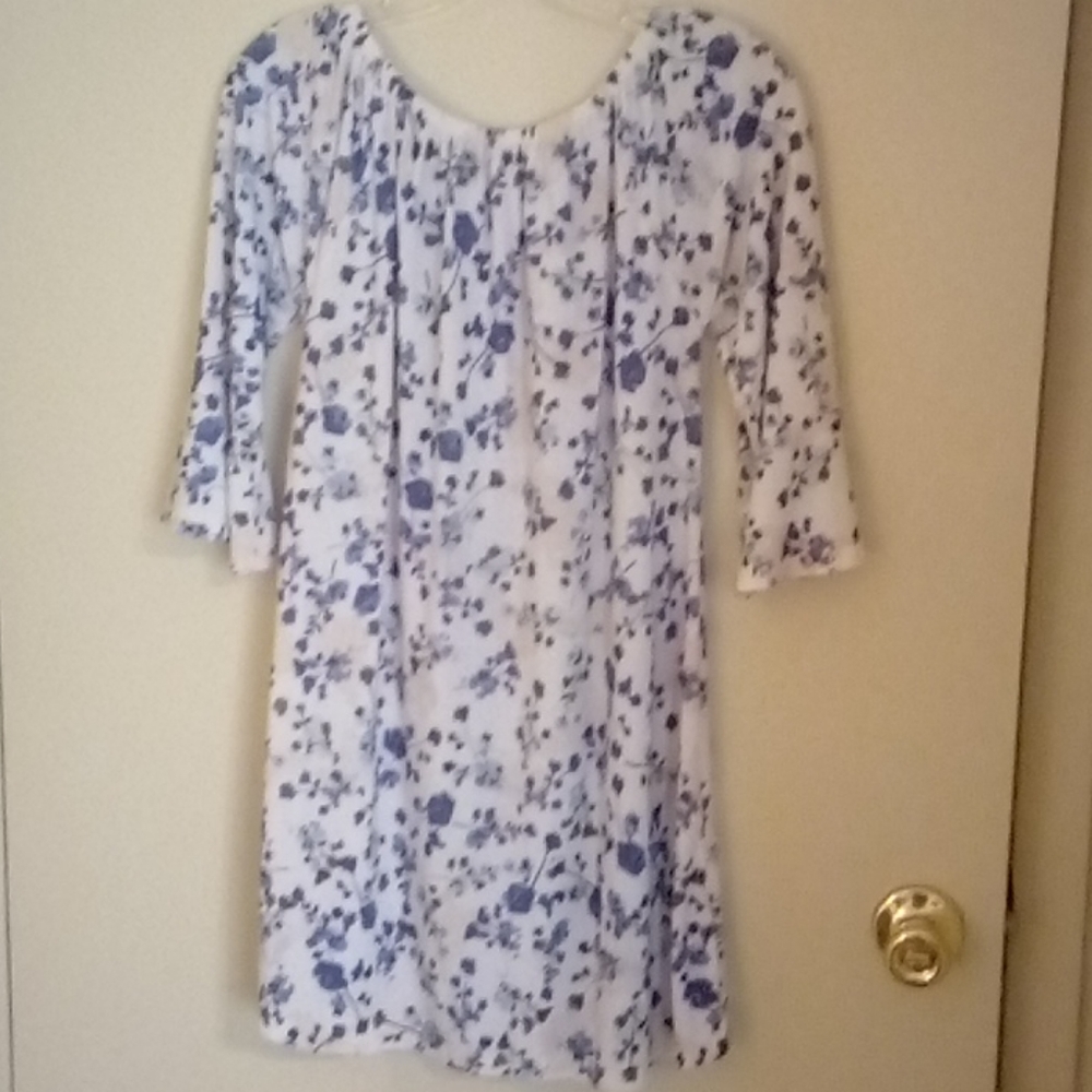 Adorable blue and white floral mini dress